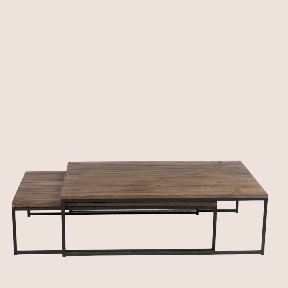 Tables basses gigogne en bois et métal