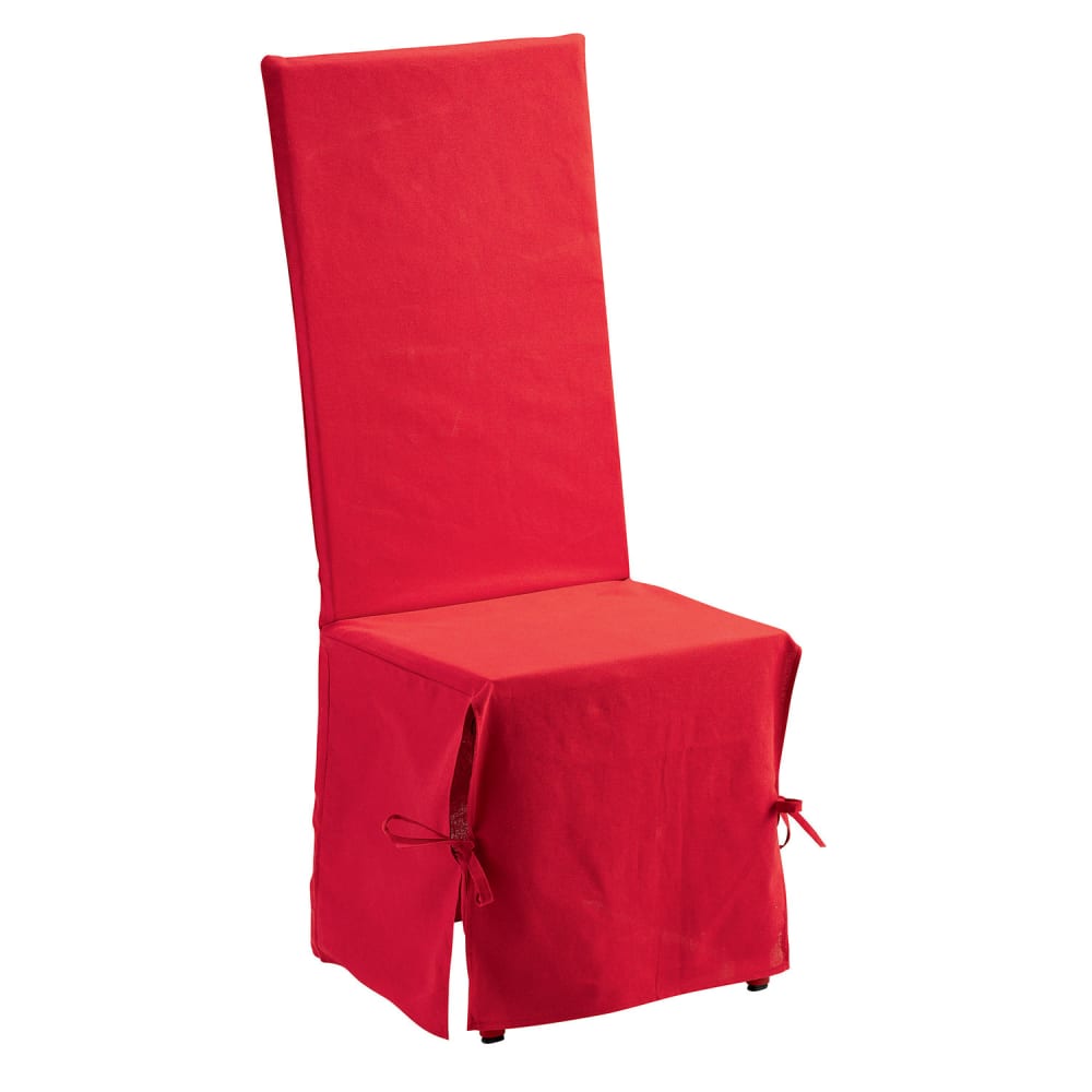 Housse de Chaise  en coton rouge 35 x 35 x 116