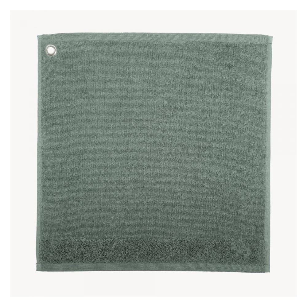 Essuie-mains Oeillet  en coton vert de gris 50 x 50 cm - Maisons du Monde