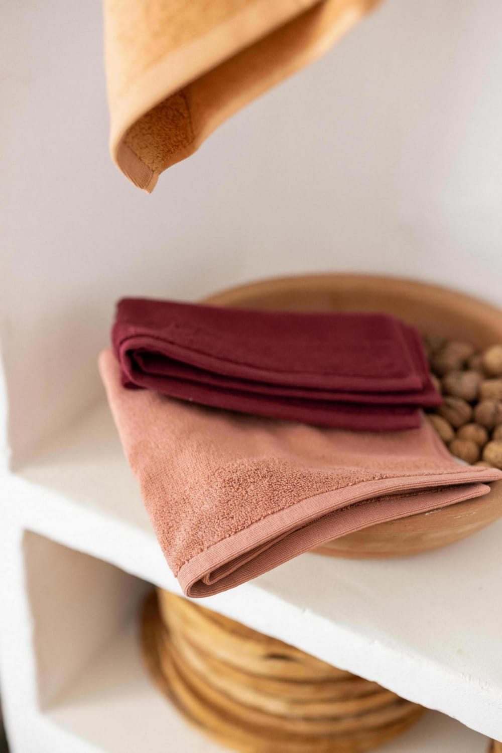 Essuie mains œillet  en coton lie de vin 50 x 50 cm - Maisons du Monde