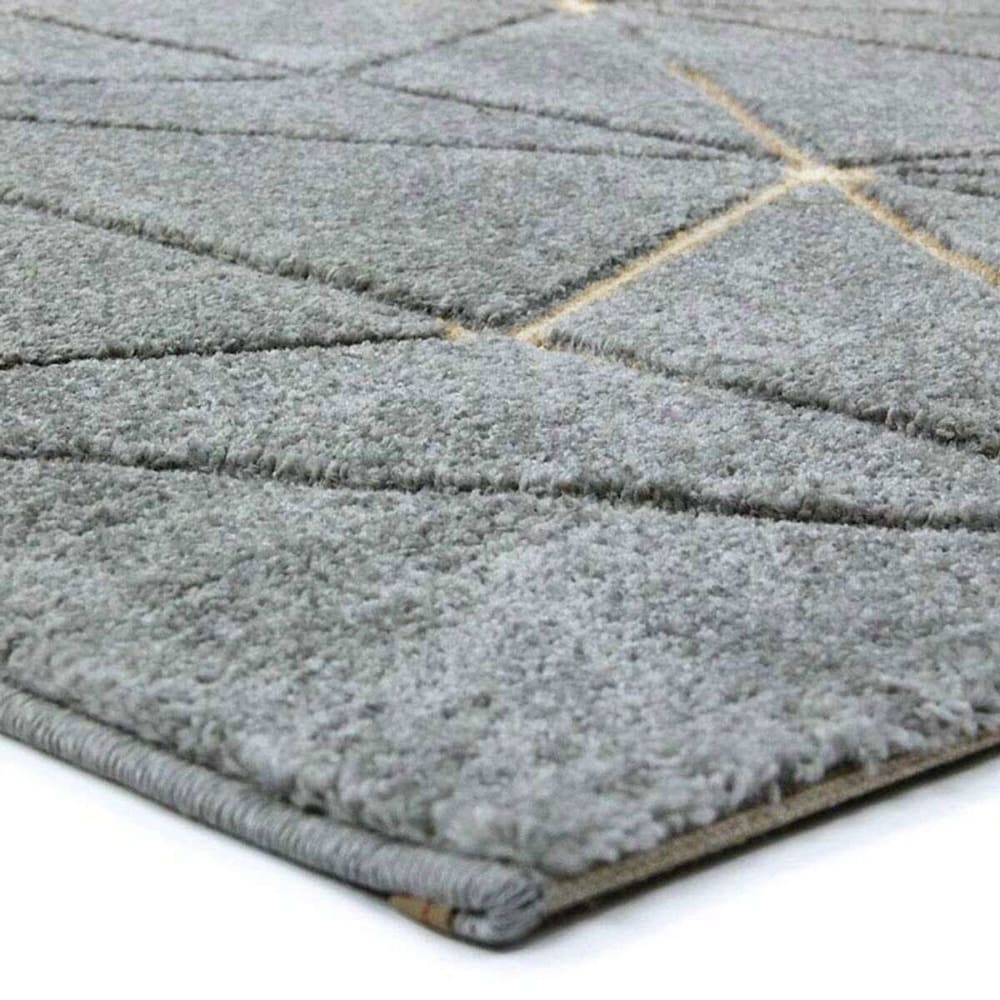 Tapis à motifs géométriques gris 133x190 — vue 3