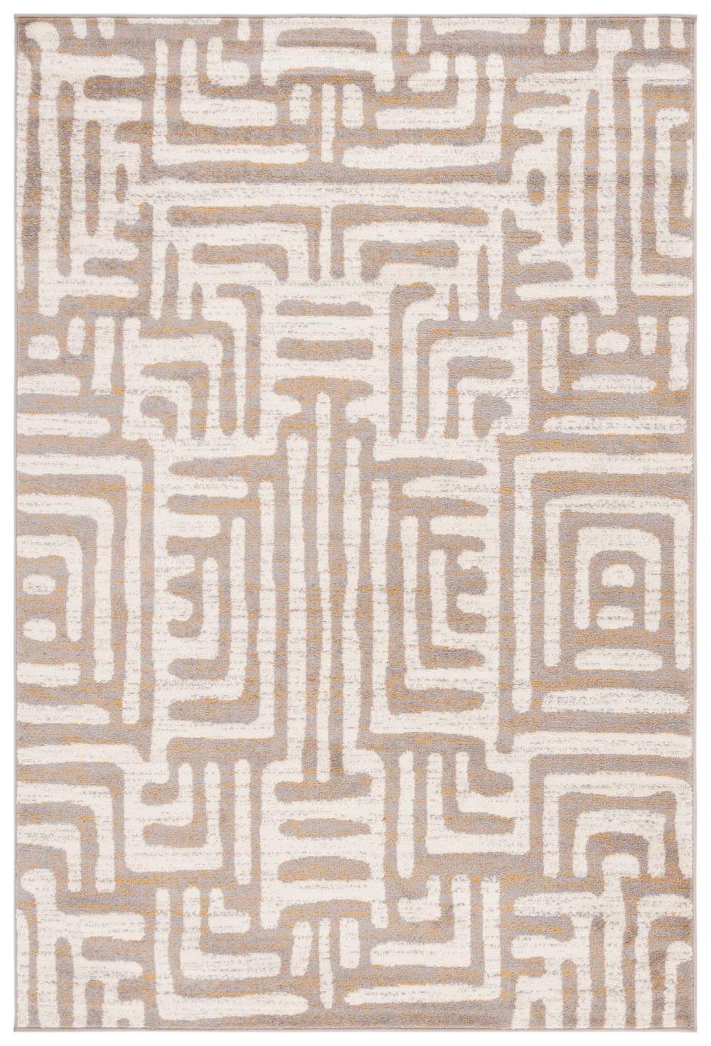 Tapis abstrait moderne en polypropylène blanc/violet, 122 x 183 cm