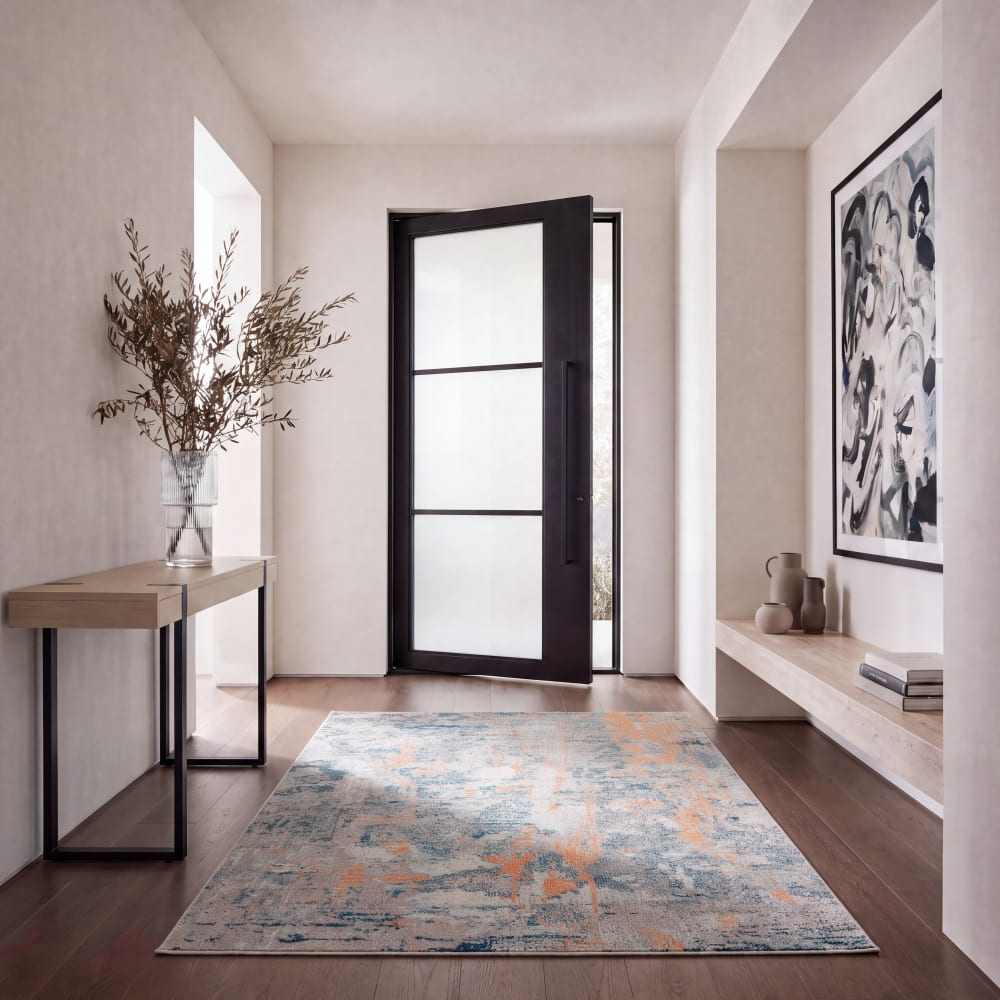 Safavieh Zeitgenössische Polypropylen-Teppich in Blau/Beige, 160 x 229 cm style modern Blau Pp - Polypropylen