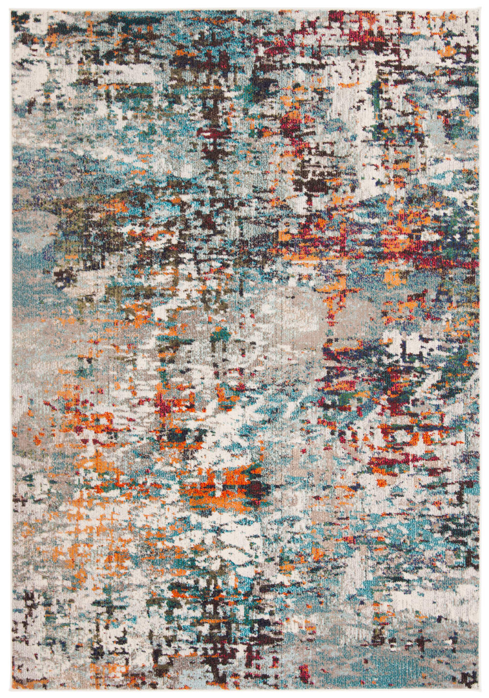 Safavieh Tapis contemporain en polypropylène gris/bleu, 160 x 229 cm style contemporain - Pp - Polypropylène