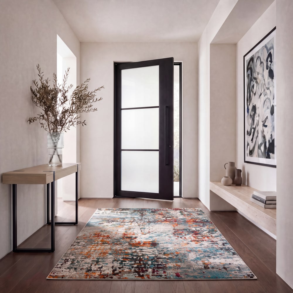 Safavieh Zeitgenössische Polypropylen-Teppich in Grau/Blau, 160 x 229 cm style modern Blau Pp - Polypropylen