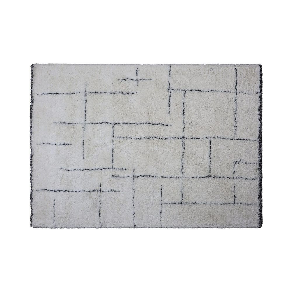 Alfombra berebere de lana beige 140x200