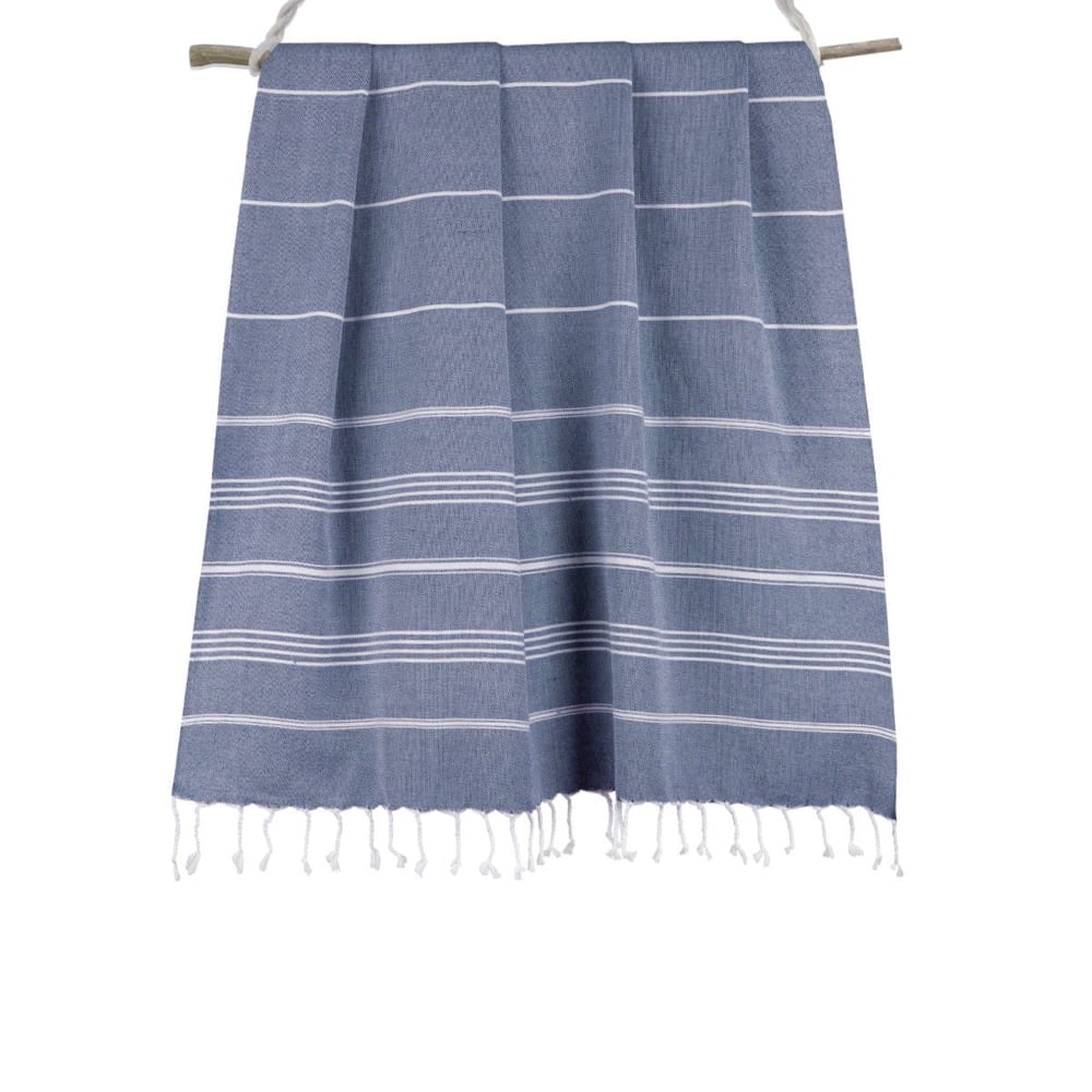 Fouta paréo coton 100x200 bleu jean - Maisons du Monde