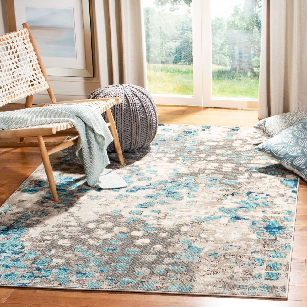 Tapis contemporain en polypropylène gris/bleu, 160 x 229 cm — vue 3