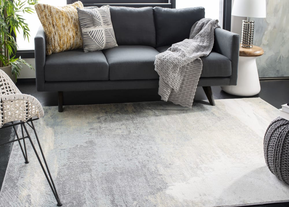 Tapis contemporain en polypropylène gris/or, 122 x 183 cm — vue 3