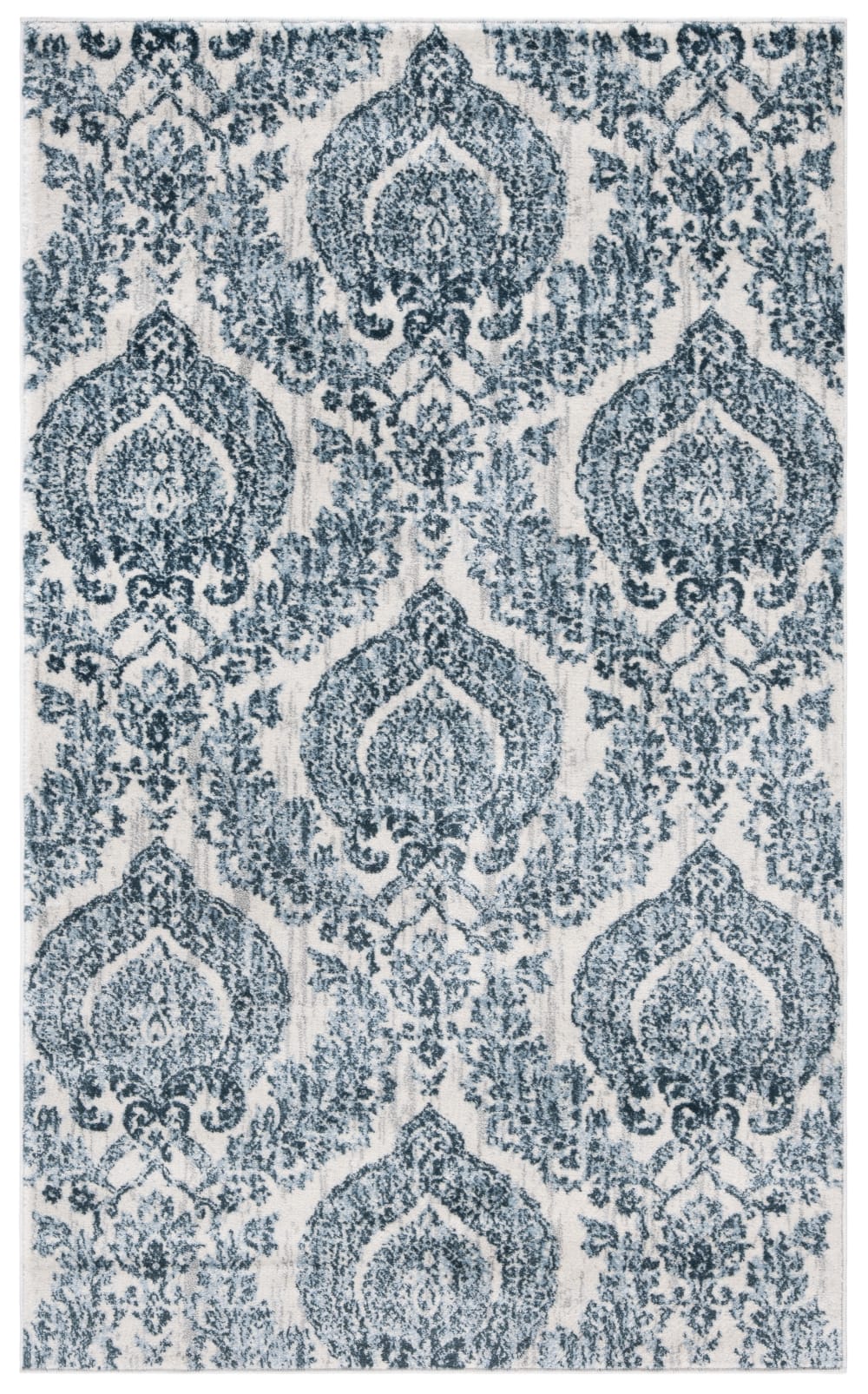 Safavieh Tapis de transition en polypropylène bleu/blanc, 122 x 183 cm style vintage - Pp - Polypropylène