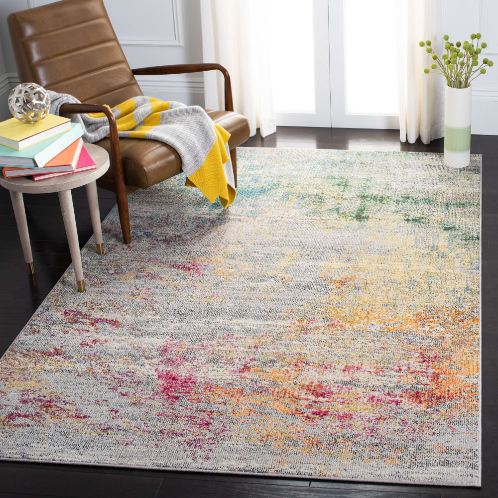 Tapis contemporain en polypropylène gris/or, 183 x 274 cm — vue 3