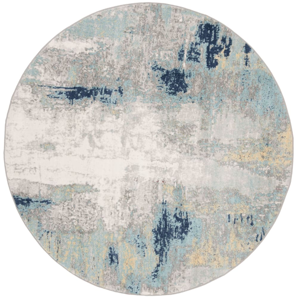 Tapis contemporain en polypropylène gris/or, 201 cm
