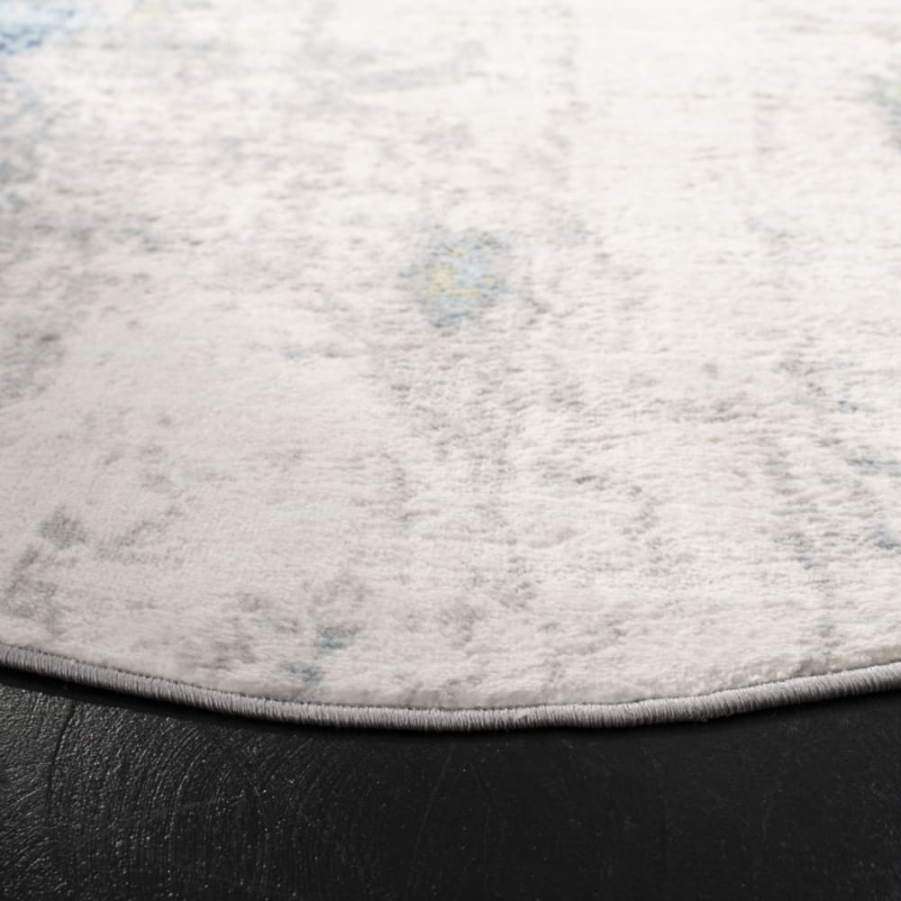 Tapis contemporain en polypropylène gris/or, 201 cm — vue 4