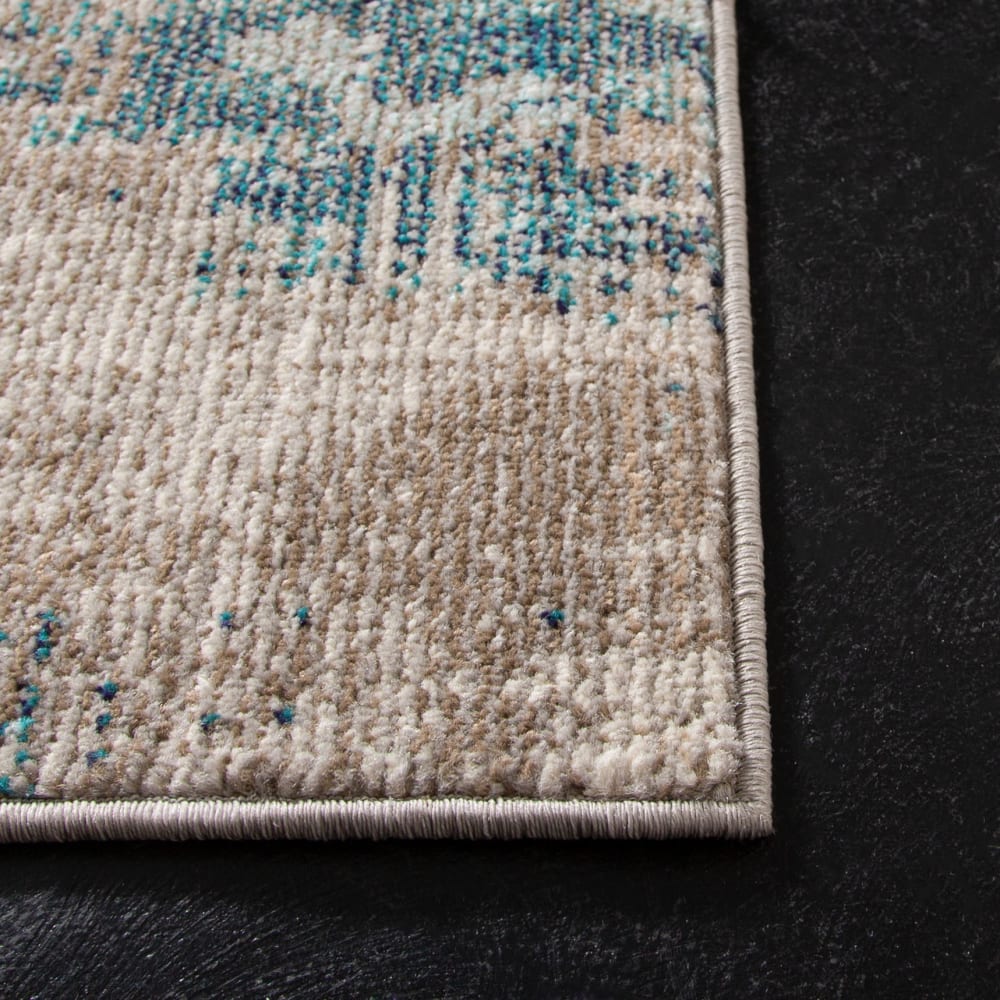 Tapis contemporain en polypropylène bleu/gris, 91 x 152 cm — vue 4