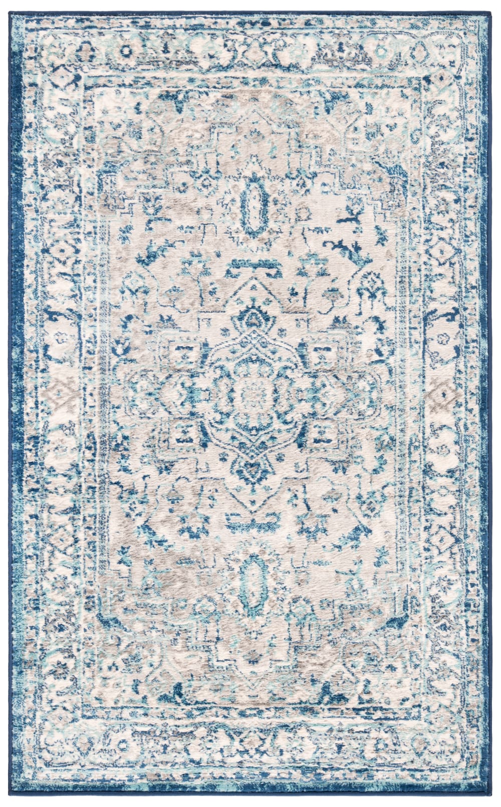 Tapis de transition en polypropylène gris/bleu, 122 x 183 cm