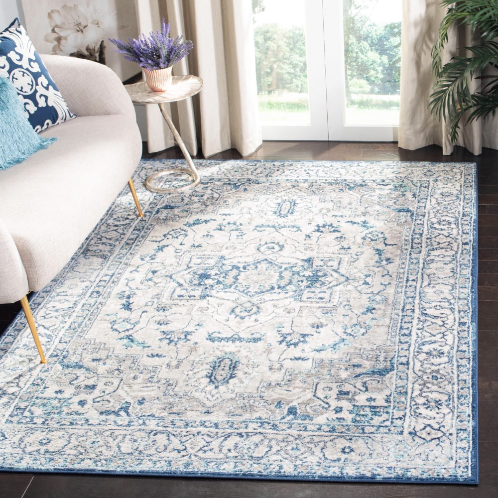 Tapis de transition en polypropylène gris/bleu, 122 x 183 cm — vue 3
