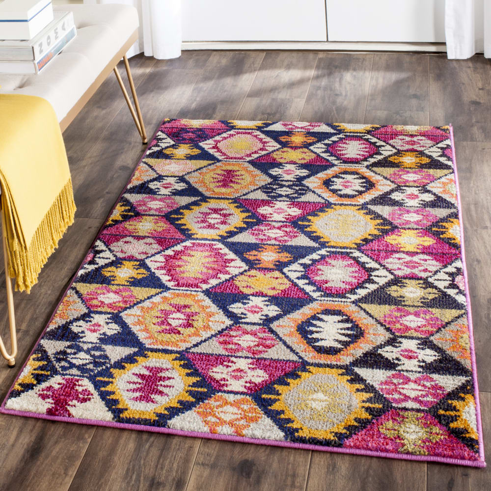 Alfombra boho chic de polipropileno multicolor, 122 x 170 cm