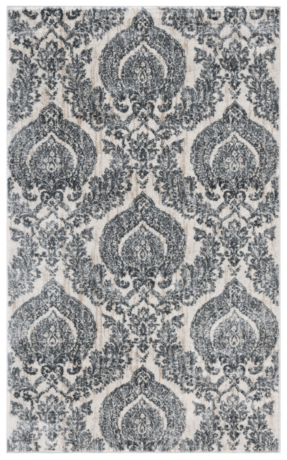 Alfombra transicional de polipropileno gris/blanco, 122 x 183 cm