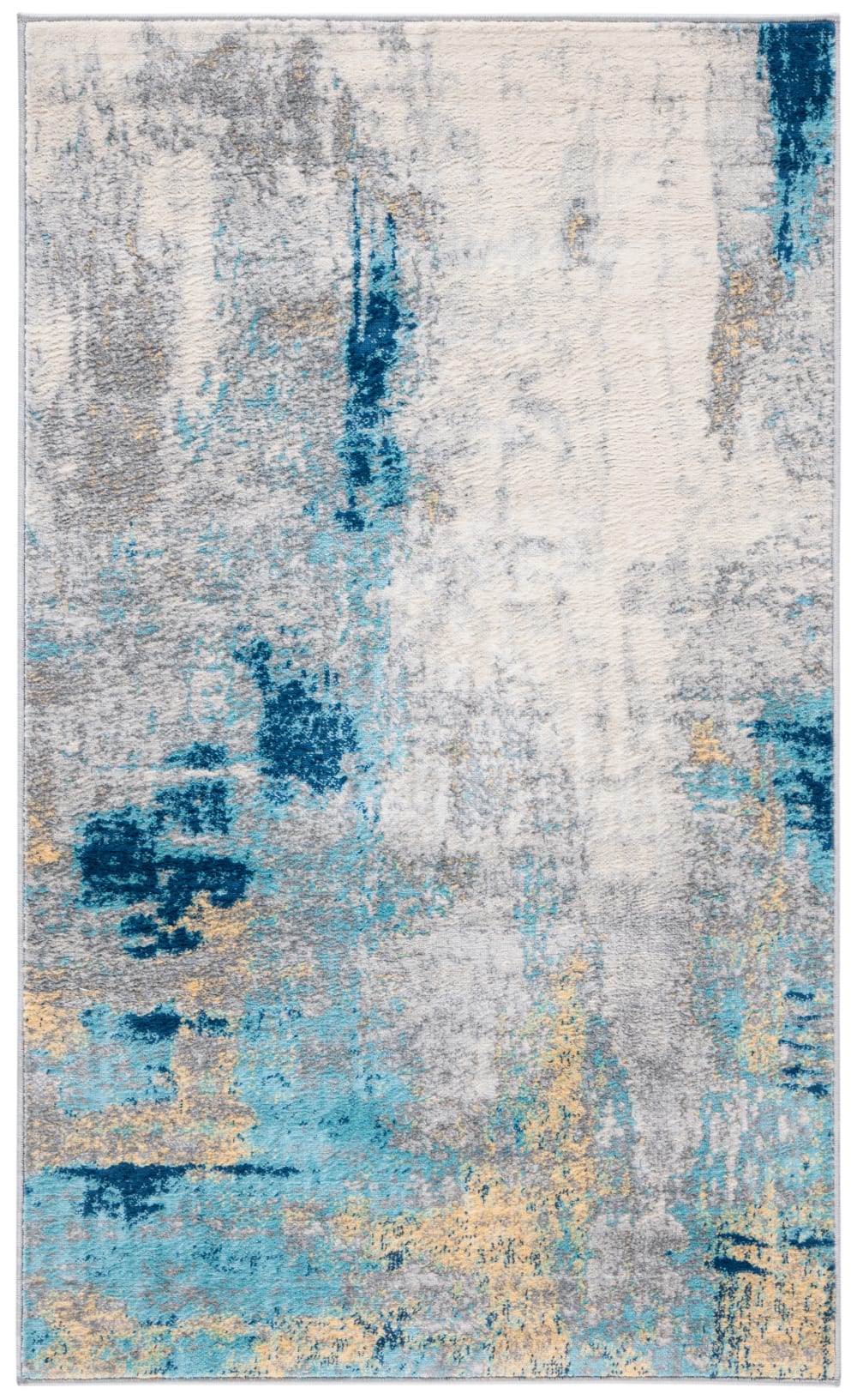 Tappeto contemporaneo in polipropilene grigio/oro, 122 x 183 cm -