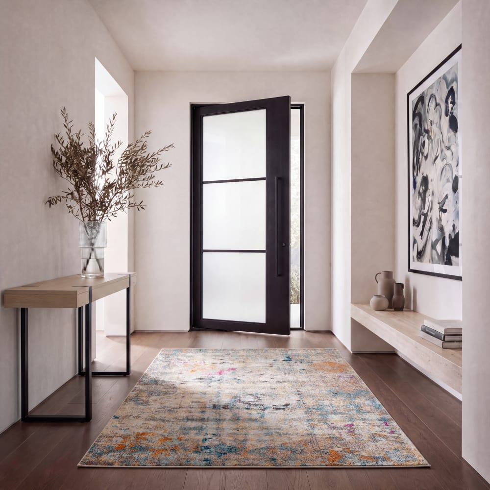 Safavieh Tapis contemporain en polypropylène gris/or, 160 x 229 cm style contemporain Doré Pp - Polypropylène