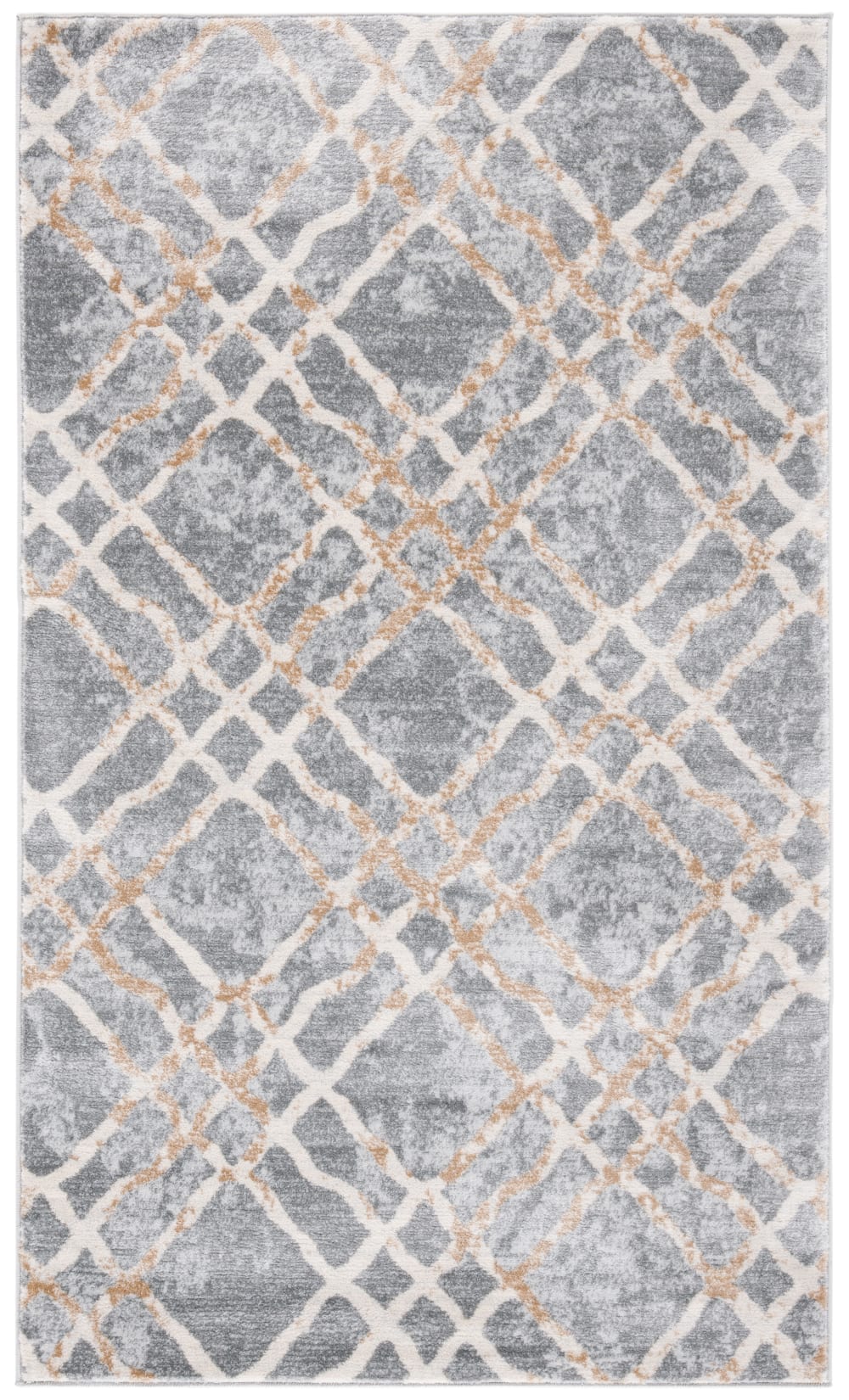 Tapis de transition en polypropylène argent/blanc, 122 x 183 cm