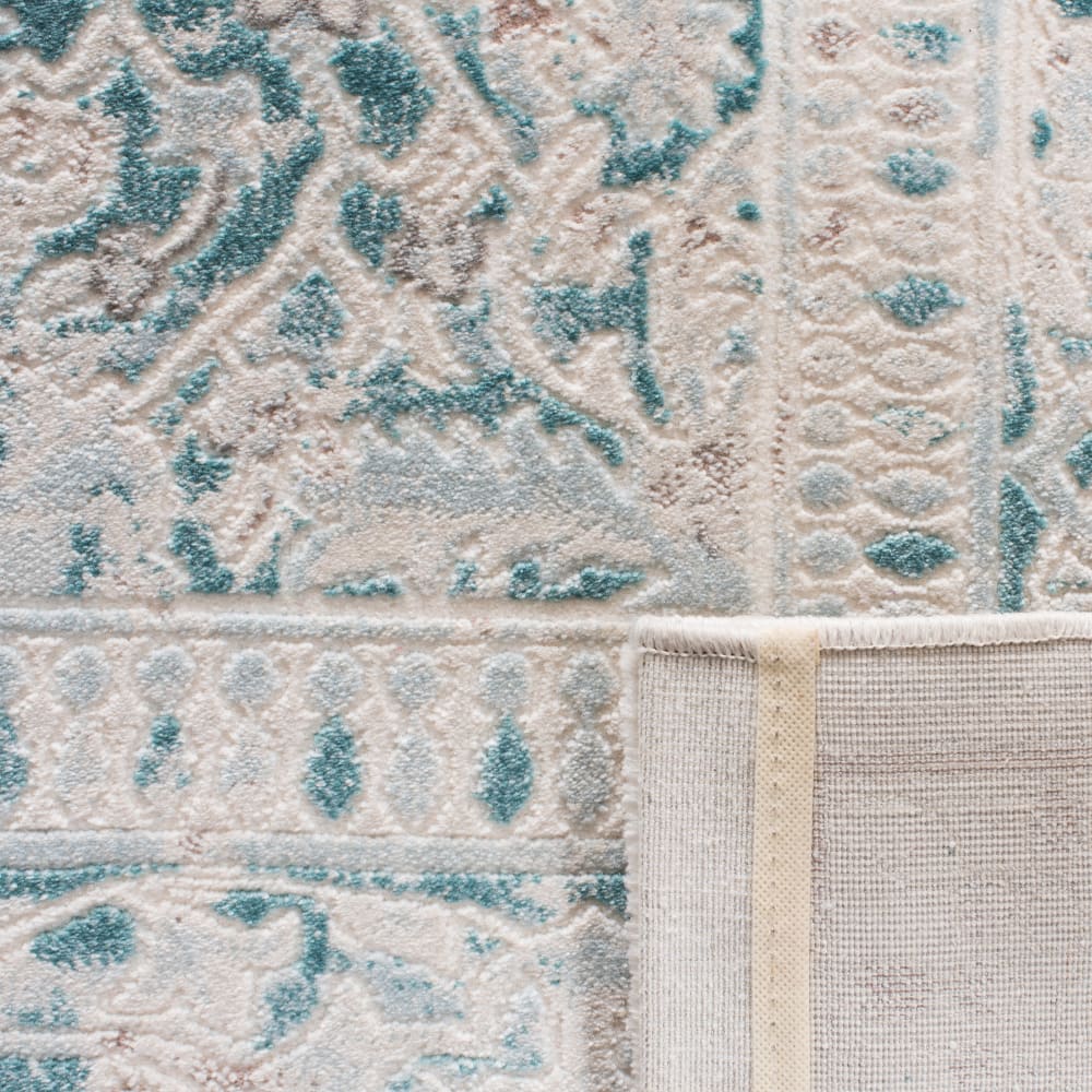 Alfombra glam de polipropileno azul/blanco, 122 x 170 cm - Maisons du Monde
