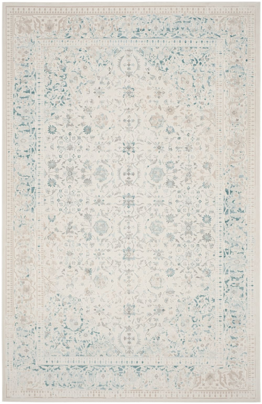 Alfombra glam de polipropileno azul/blanco, 155 x 231 cm