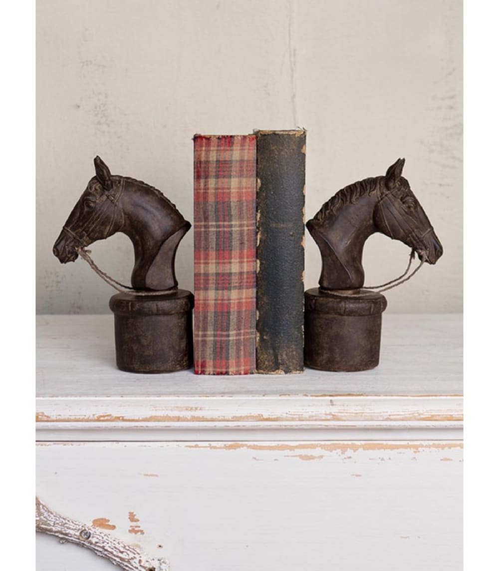 Serre-livres tête de cheval en résine marron - Maisons du Monde