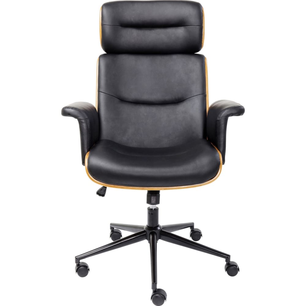 Kare Design Bürostuhl in Leder-Optik, höhenverstellbar, drehbar, rollbar, schwarz style modern - Pvc - Polyvinlychlorid