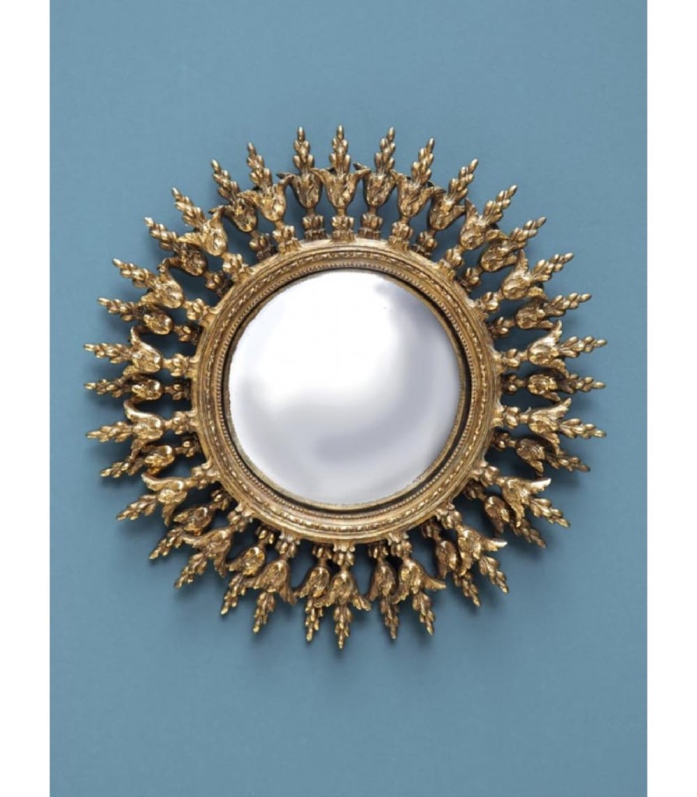 Miroir convexe doré mural rond résine D28,5 - Maisons du Monde