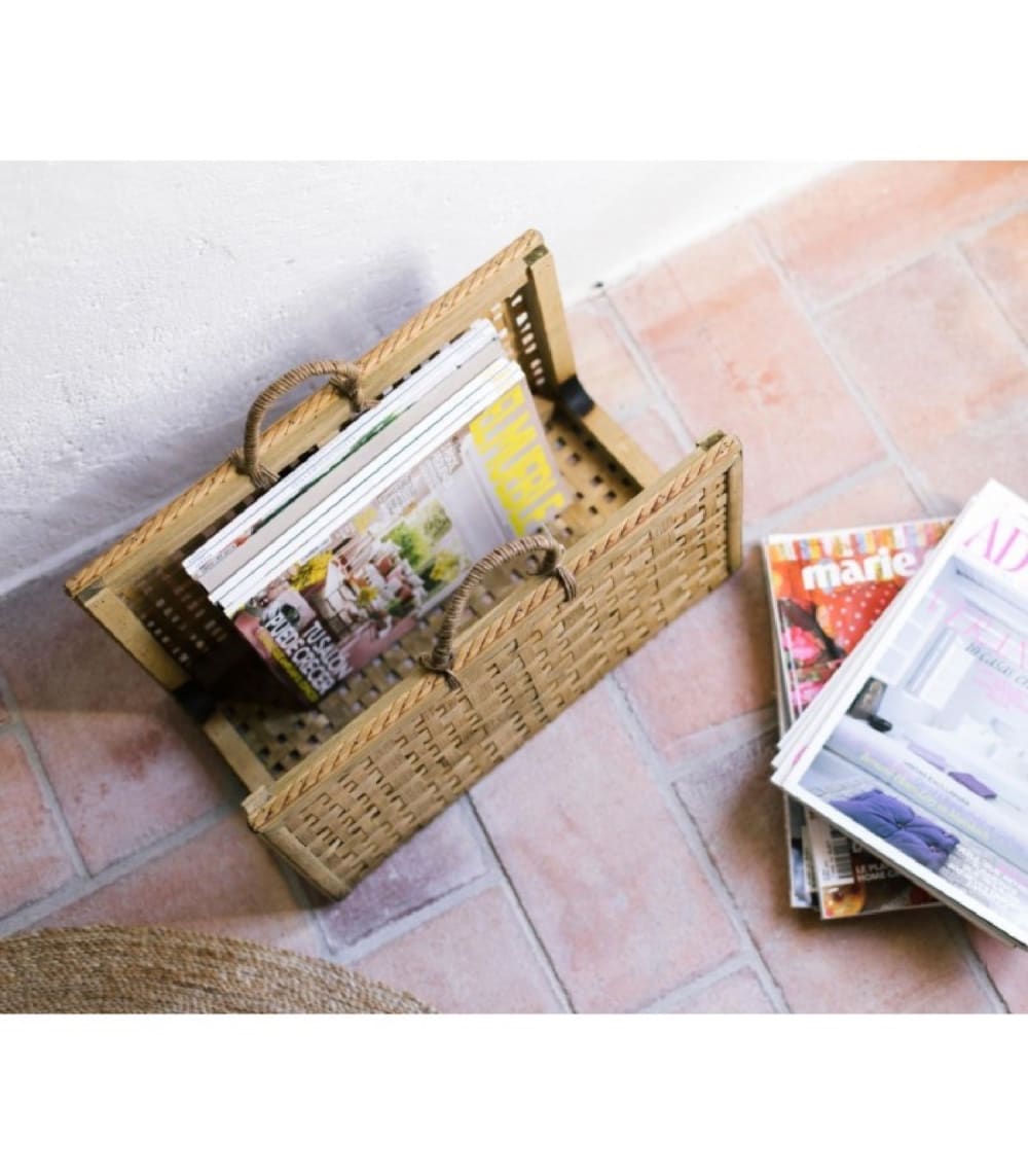 Porte revues en bambou et rotin à poser - Maisons du Monde