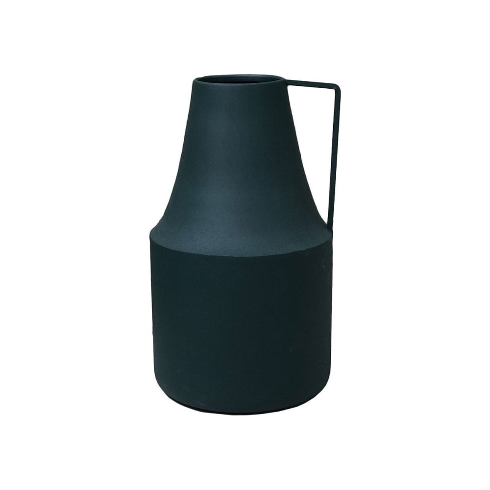 Vase pot à lait en métal vert forêt h38 cm