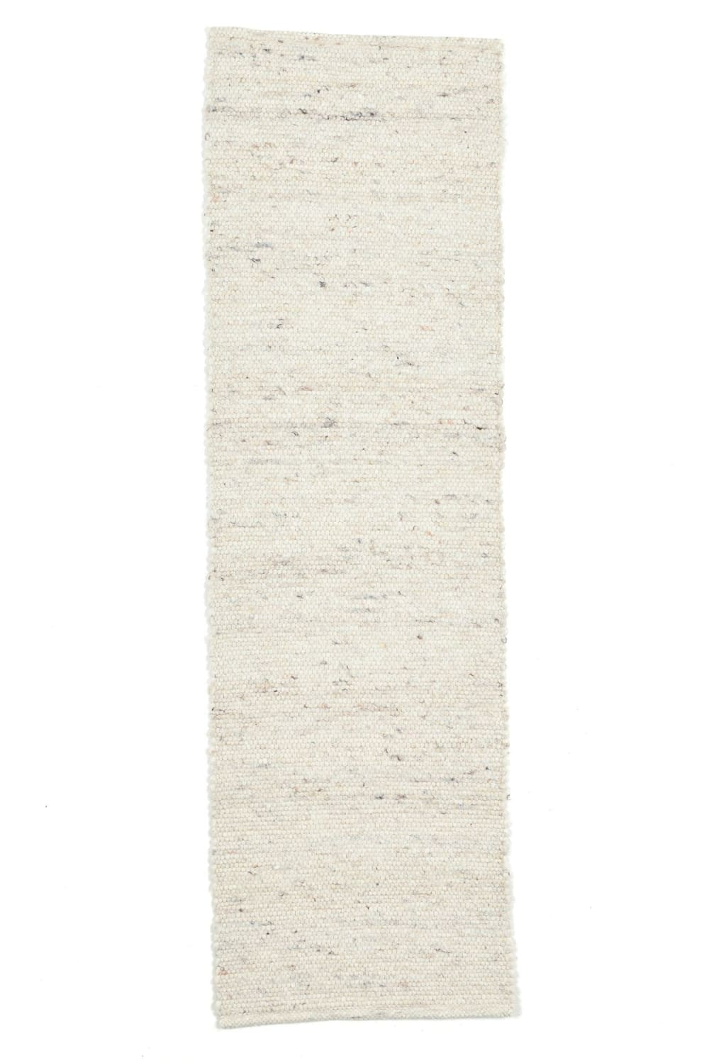 THEKO Handgewebter Teppich aus Wolle in Natur 70x240 style landhaus Beige Wolle