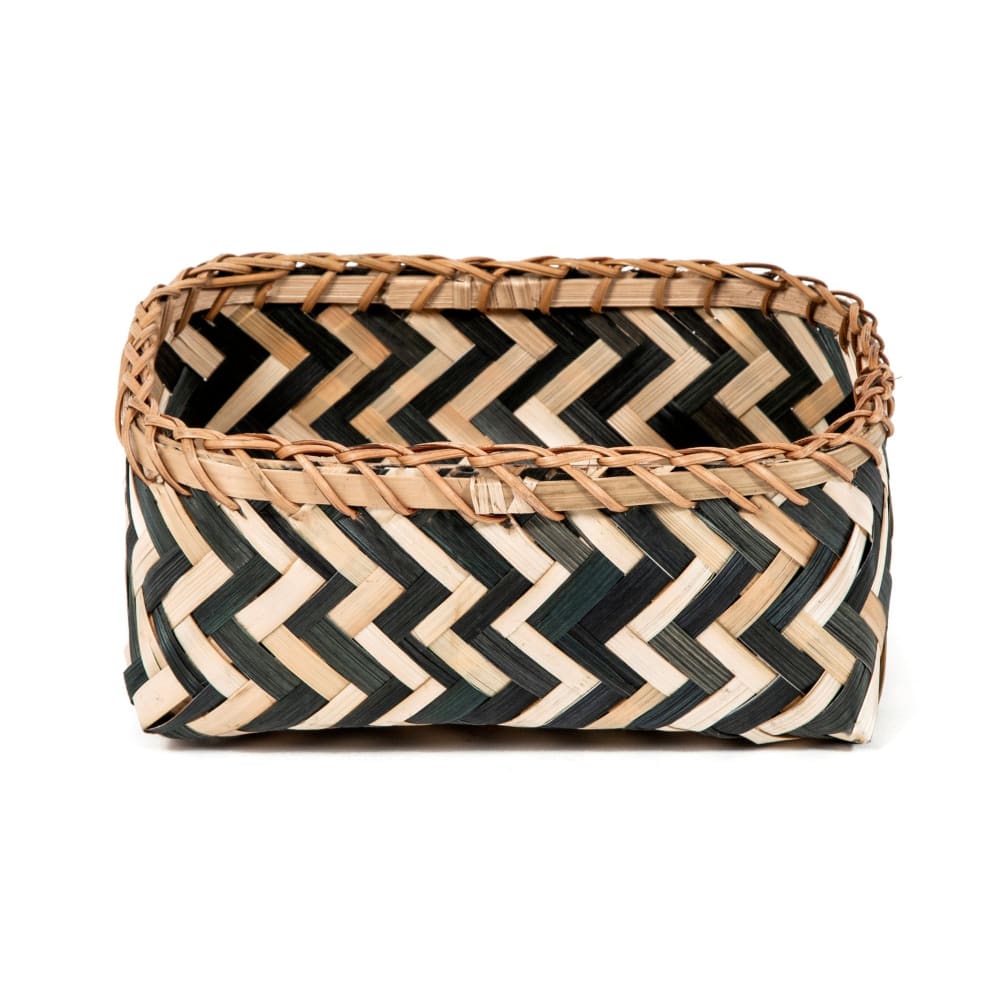 Panier de rangement en bambou tressé noir 23x15cm - Maisons du Monde