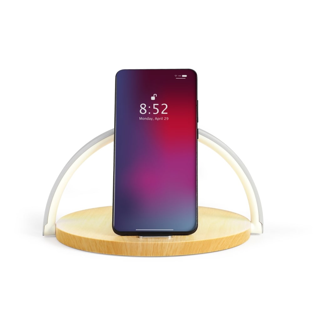 Lampe de chevet tactile 2 en 1 en ABS marron — vue 4