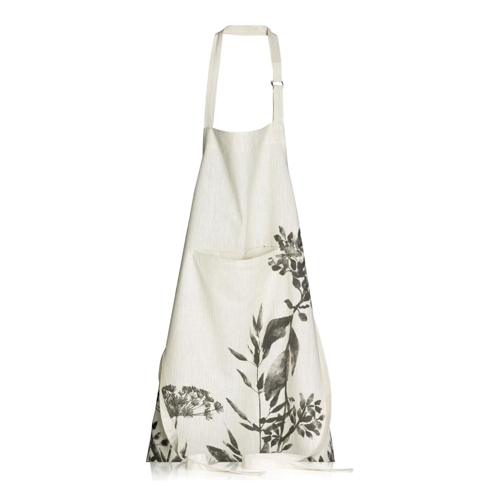 Tablier de cuisine Fleuri  en coton ombre 80 x 85 cm - Maisons du Monde