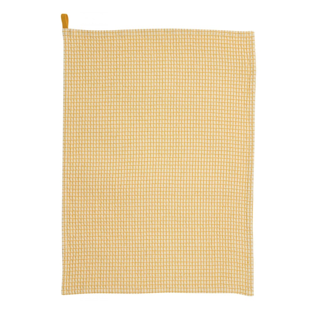 Torchon nid d'abeilles  en coton tournesol 50 x 70 cm