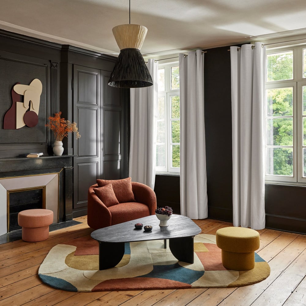 Rideau en lin blanc 145x280 cm