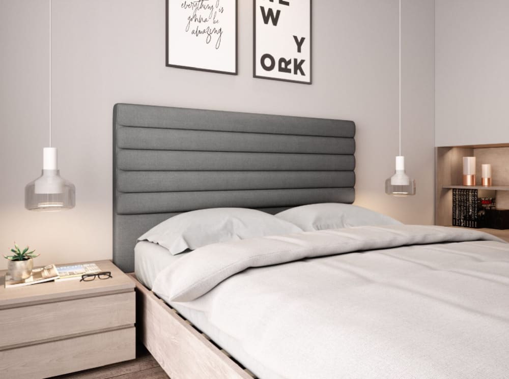 Tête de lit en tissu - gris - 140 cm