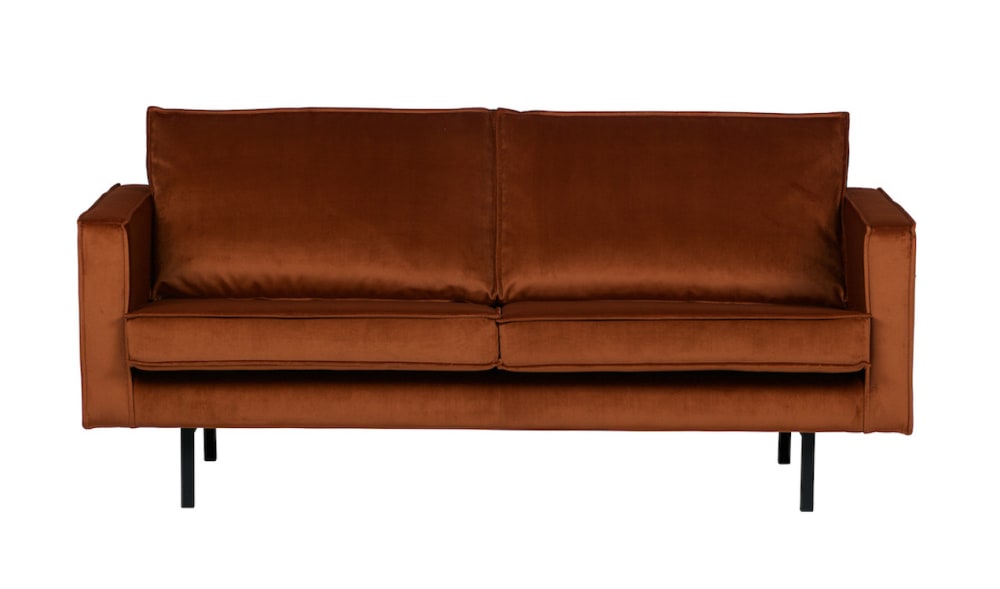 Canapé 2 places velours rouille