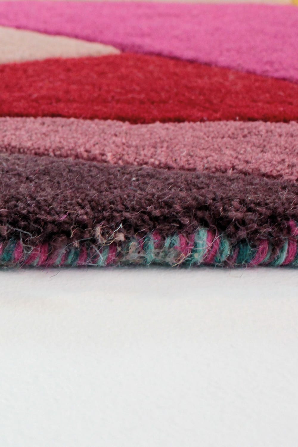 Tapis en laine violette, marron, jaune, verte et beige 160x230cm — vue 4