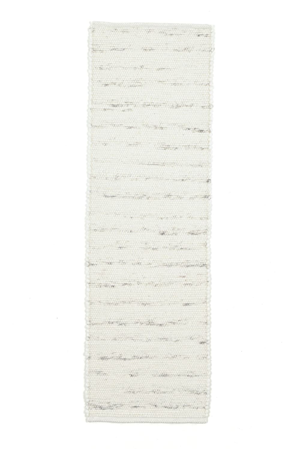 Alfombra tejida a mano de lana natural color gris natural 70x240
