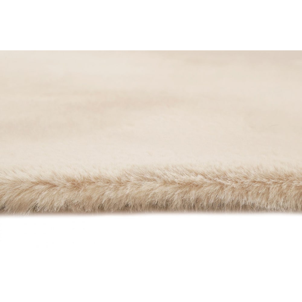 Tapis imitation fourrure lapin doux tufté gris-beige salon 160x230 — vue 3
