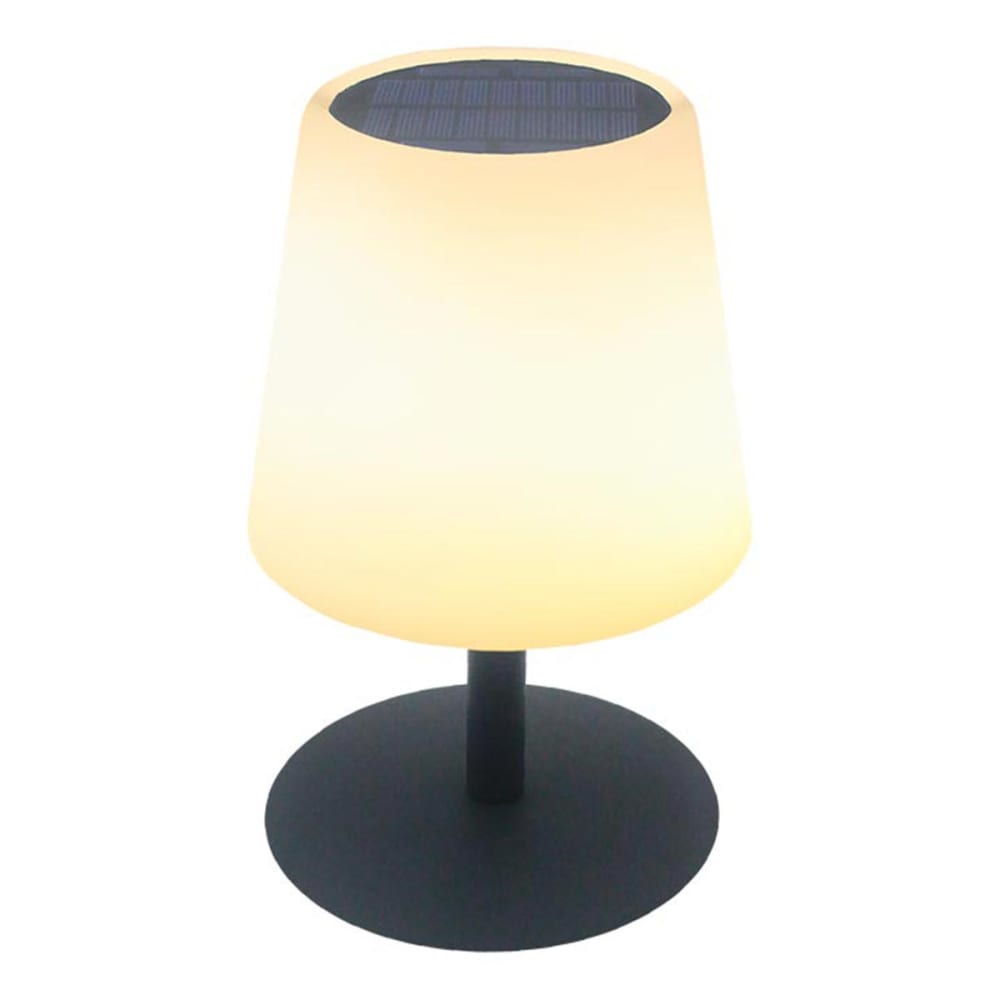 Lampe de table solaire acier gris h25cm - Maisons du Monde