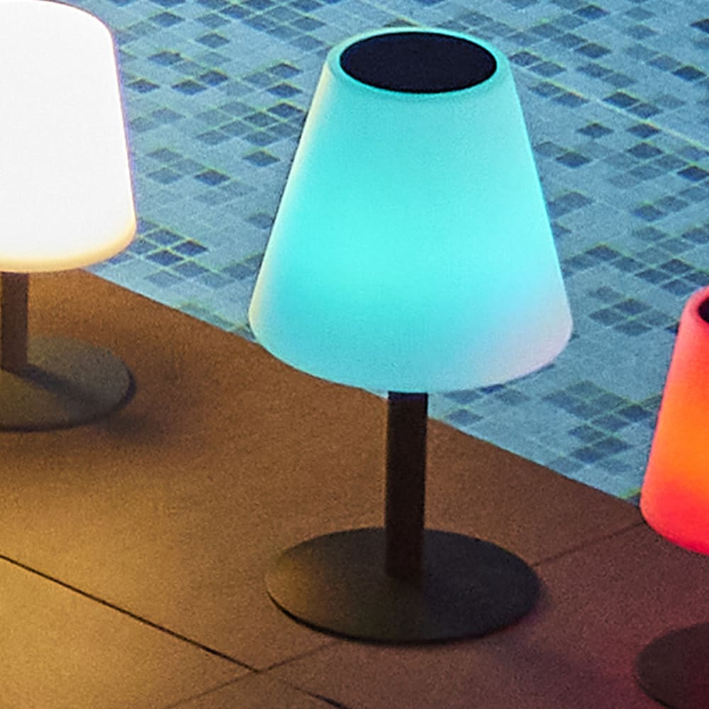Lampada da tavolo solare grigio h36cm - Grigio - Acciaio
