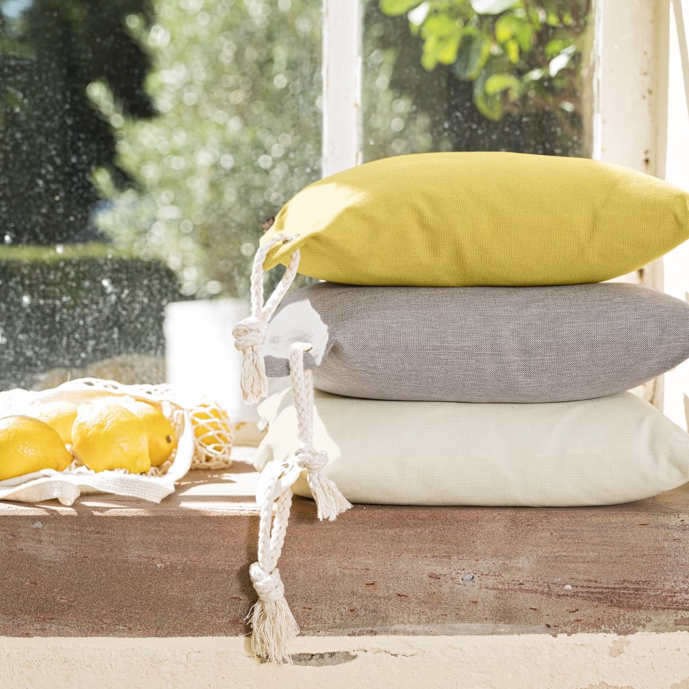 Housses de coussin exterieur avec corde gris - lot de 2 - 40x40 - Maisons du Monde