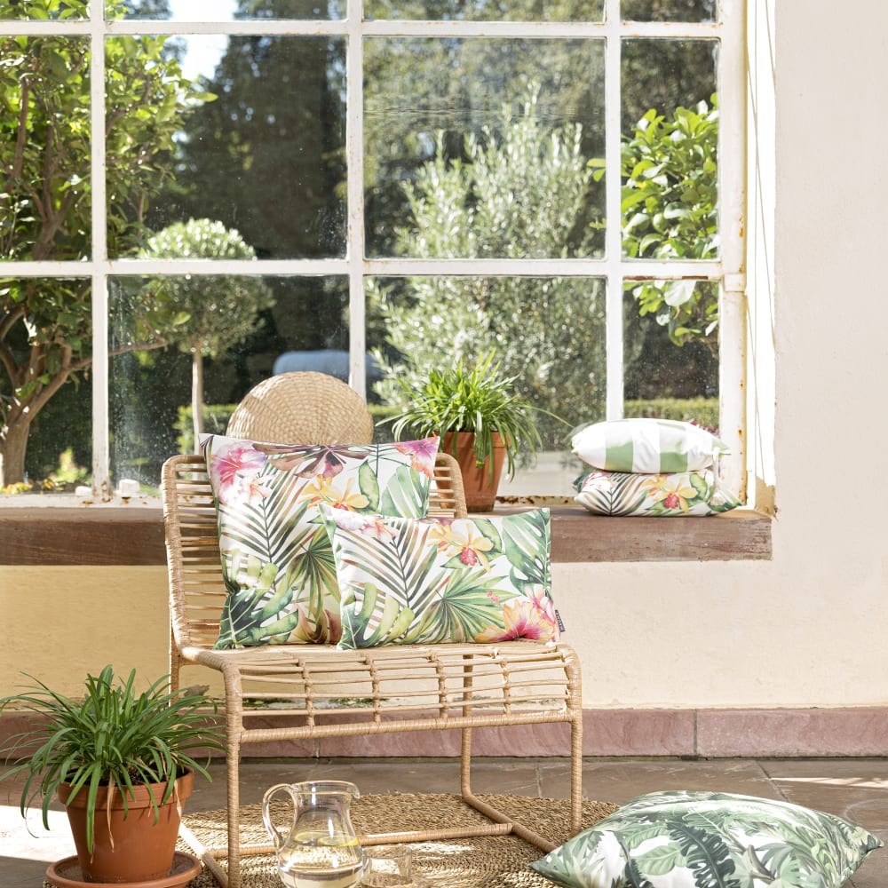 Housses de coussin exterieur motif jungle dralon- lot de 2 -50x30 - Maisons du Monde