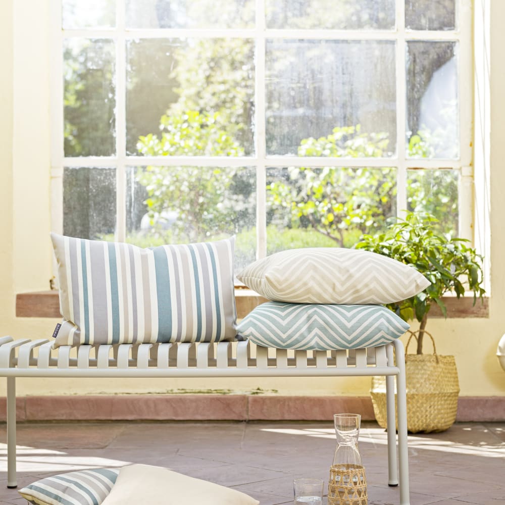 Housses de coussin zigzag sable exterieur dralon - lot de 2- 40x40 - Maisons du Monde