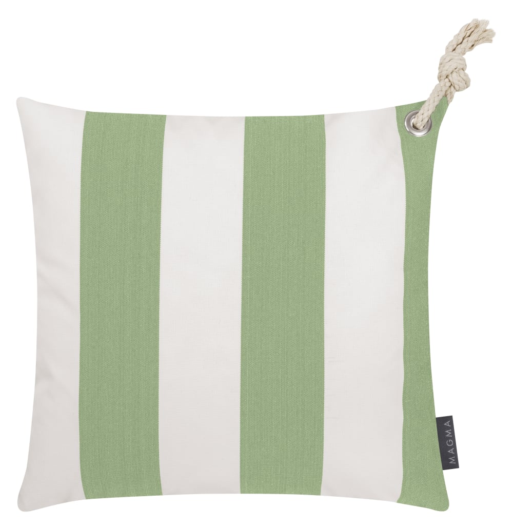 Housses de coussin rayées vert/blanc avec corde-Lot de 2-40x40