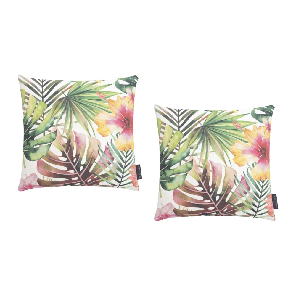Magma Housses de coussin exterieur motif jungle dralon-lot de 2 - 40x40 style inspirations d'ailleurs Multicolore Acrylique